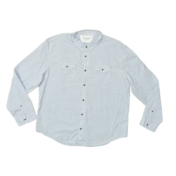Calvin Klein Jeans Men's Regular Size XXL Blue White Pinstripe Button Shirt - Picture 1 of 8